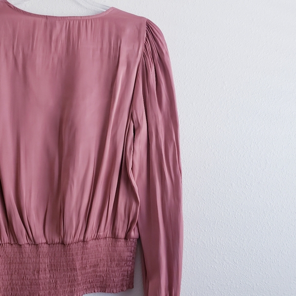 Joie Smocked V-Neckline Elegant Blouse - Picture 6 of 7